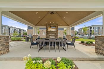 Outdoor pavilion at hawthorne at the glen in concord, nc